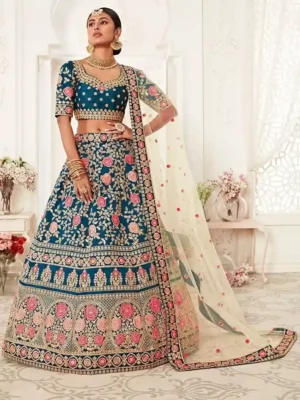 Regal Blue Bridal Lehenga Choli – A Celebration of Royal Elegance