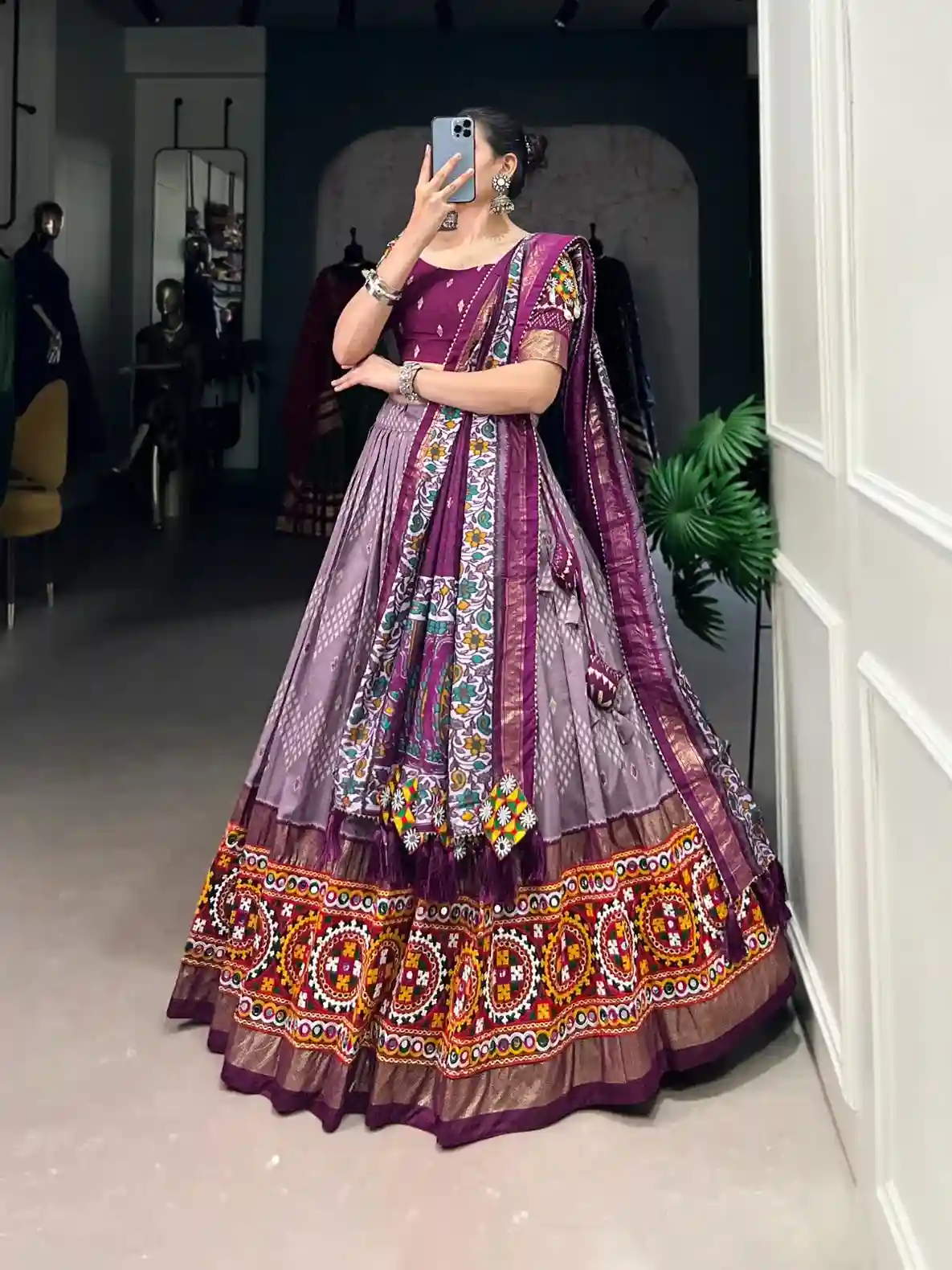 Imperial Purple Heritage Chaniya Choli – Timeless Craft, Global Prestige - Image 2