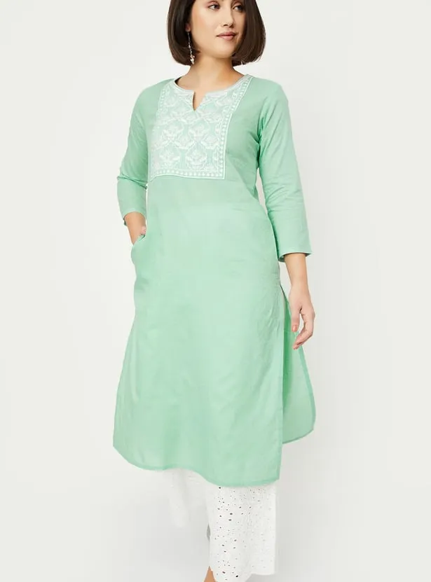 Mint Whisper Embroidered Kurta – Fresh Grace, Everyday Elegance