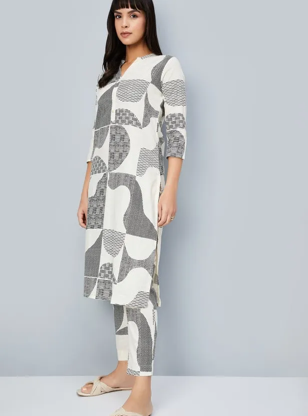 Monochrome Wave Kurta Set – Minimalist Chic, Everyday Grace - Image 4