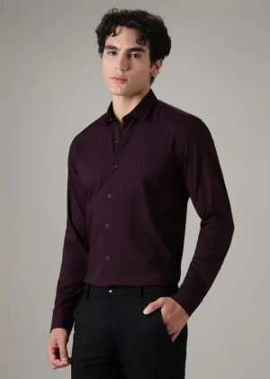 Executive Maroon Wrinkle-Free Formal Shirt – Boardroom to After-Hours Style