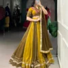Dual Heritage Mustard & Olive Chaniya Choli – Tradition with a Global Statement