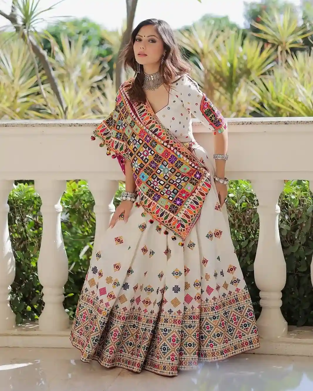 Ivory Royal Heritage Chaniya Choli – Global Luxury Meets Timeless Craft - Image 5