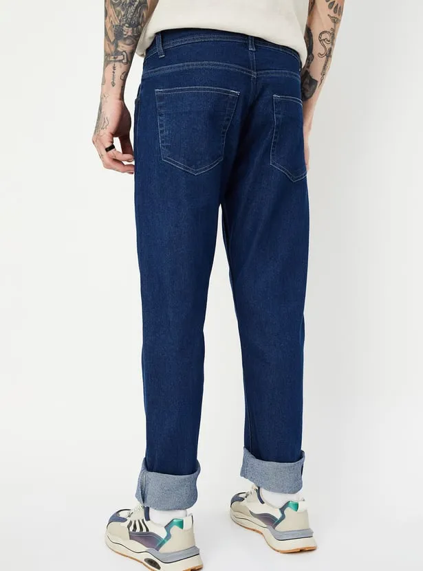 Harbor Blue – Premium Cuffed Straight-Leg Jeans - Image 3