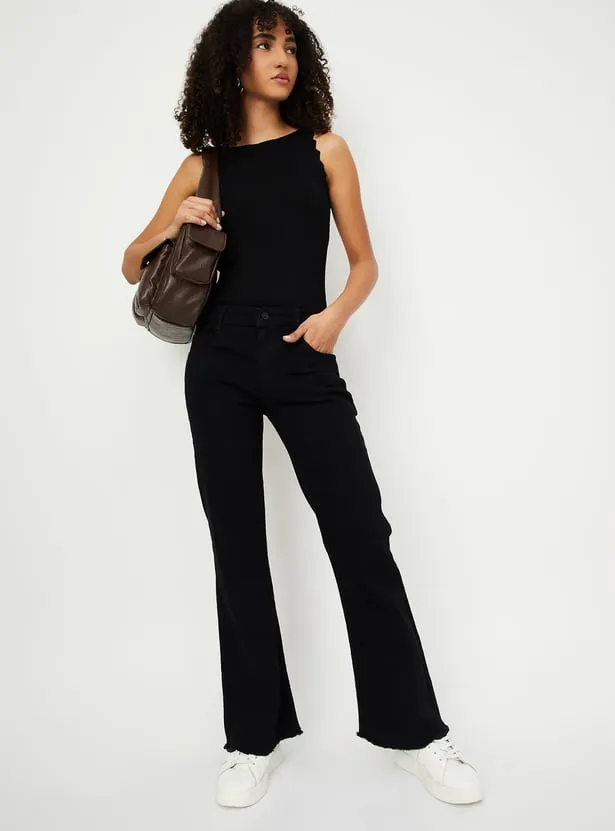Midnight Power Flared Black Jeans – Wall Street Chic Edition