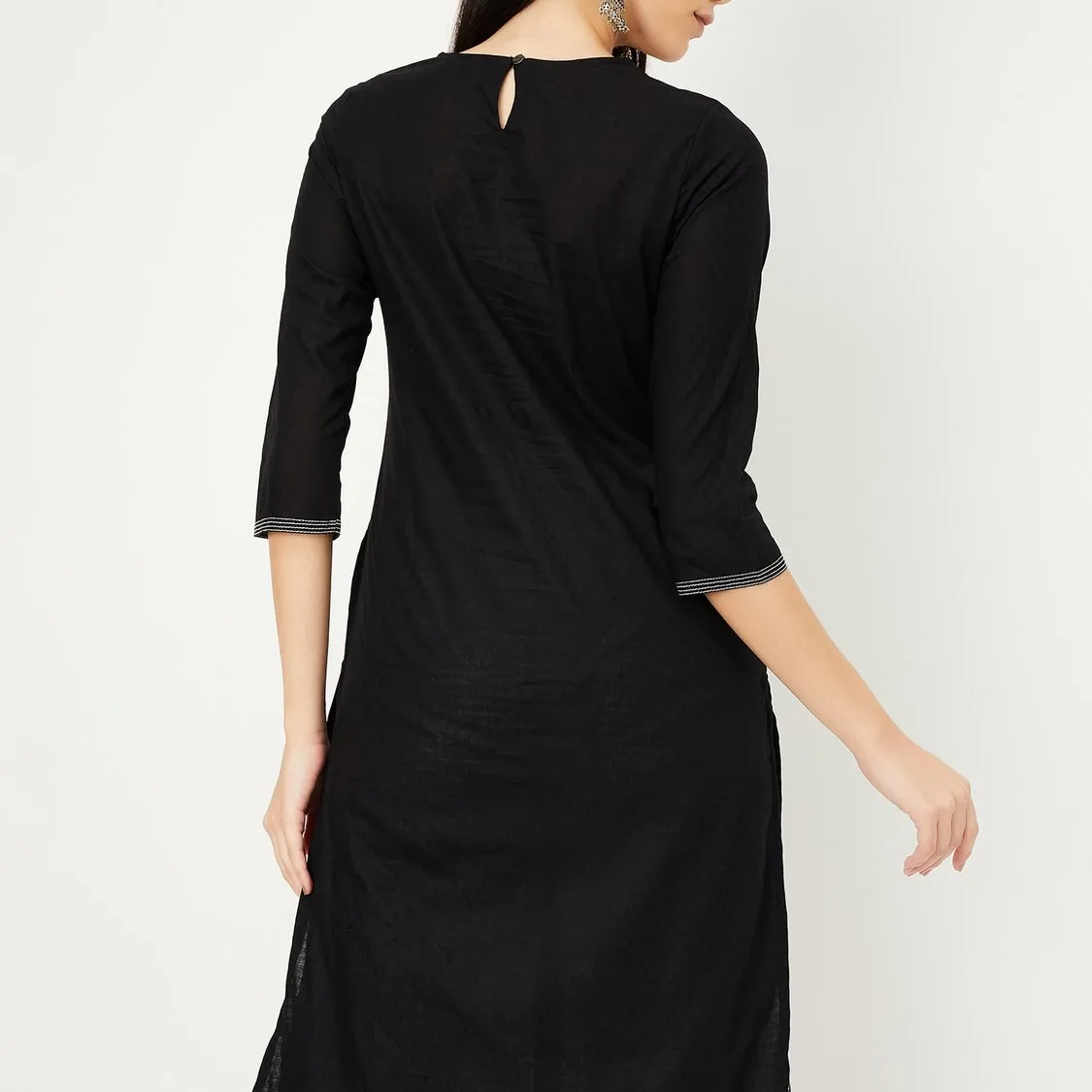 Noir Elegance Kurta – Monochrome Grace, Timeless Charm - Image 2