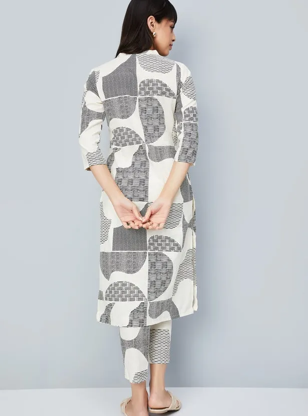 Monochrome Wave Kurta Set – Minimalist Chic, Everyday Grace - Image 3