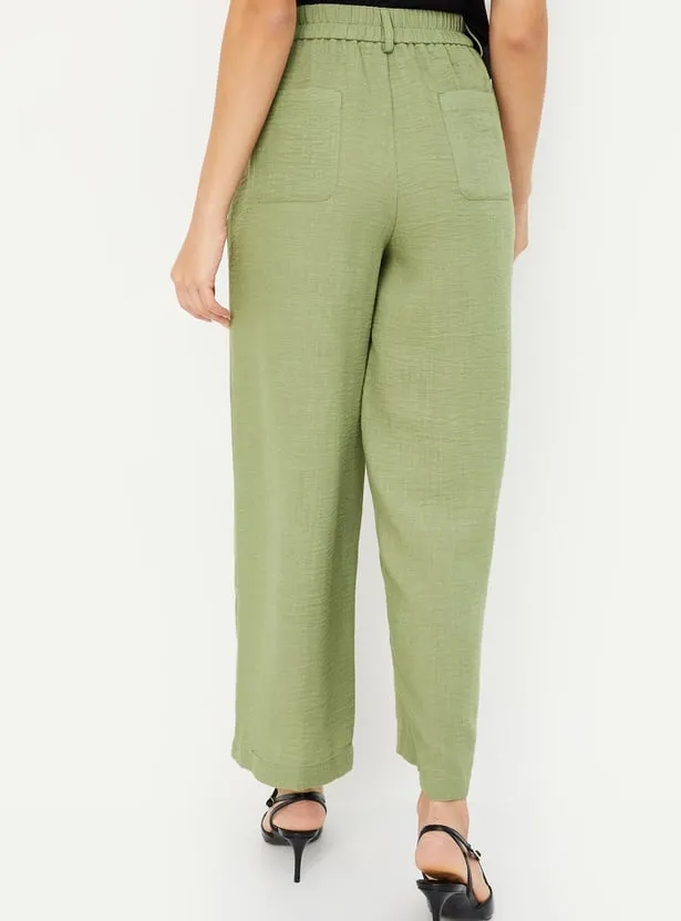 Women’s Olive Green Wide-Leg Pants – Chic Comfort for Every Occasion - Image 2