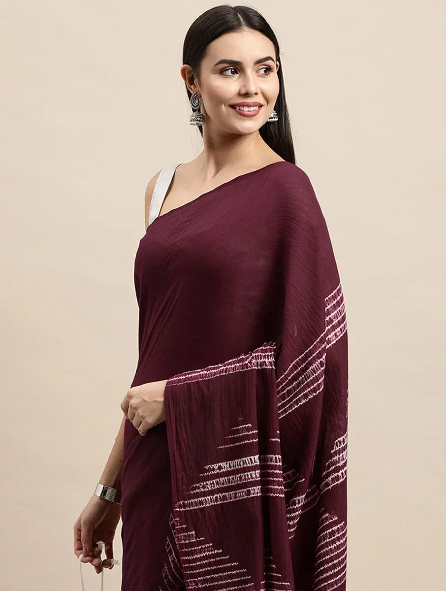 Maroon Geometric Saree – Precision Meets Heritage in High-Value Style - Image 3