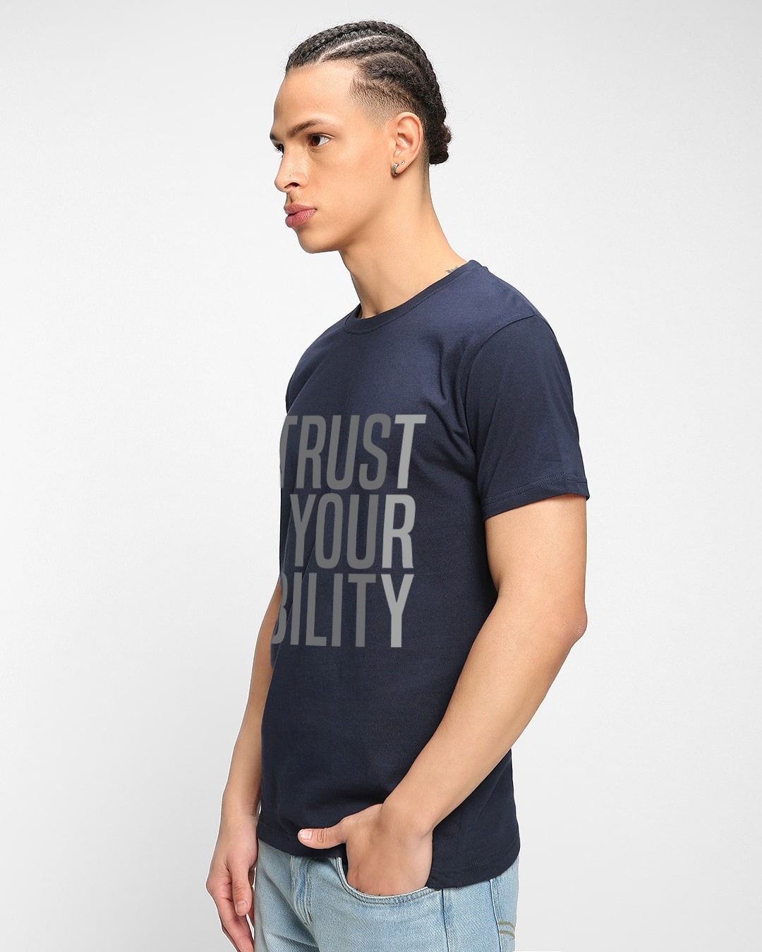 Men’s Navy Blue "Trust Your Ability" Premium Typography T-Shirt - Image 6
