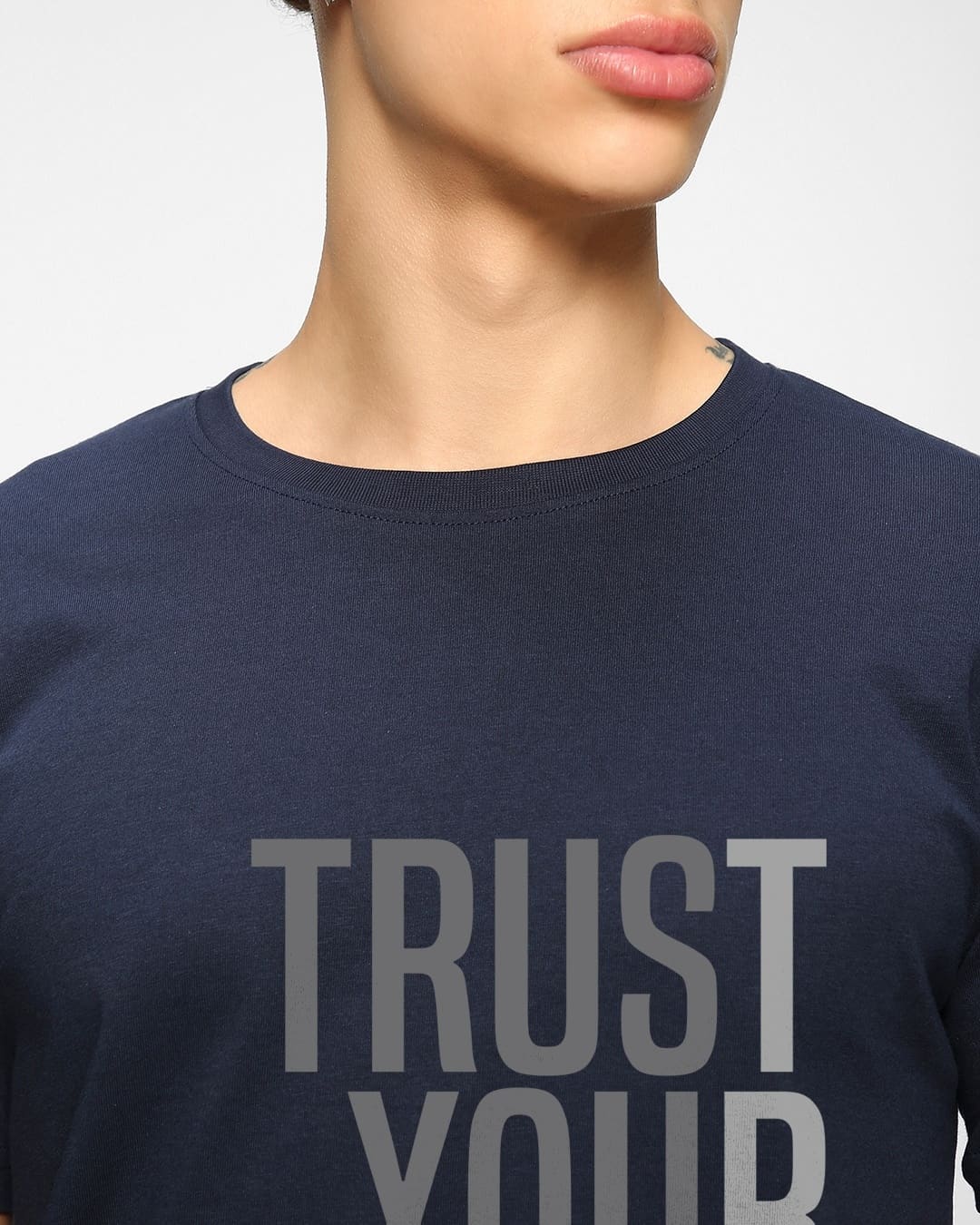 Men’s Navy Blue "Trust Your Ability" Premium Typography T-Shirt - Image 2