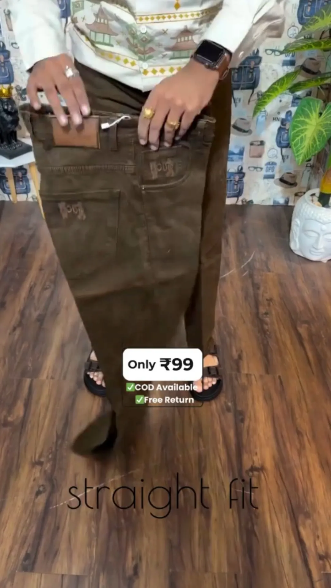 Classic Brown Straight Fit Denim Jeans – Rugged Smart Style