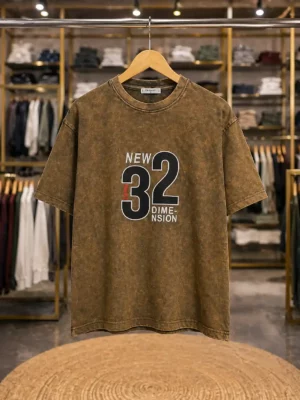 Men’s Trendy Printed T-Shirt – “New 32 Dimension” Graphic Casual Tee