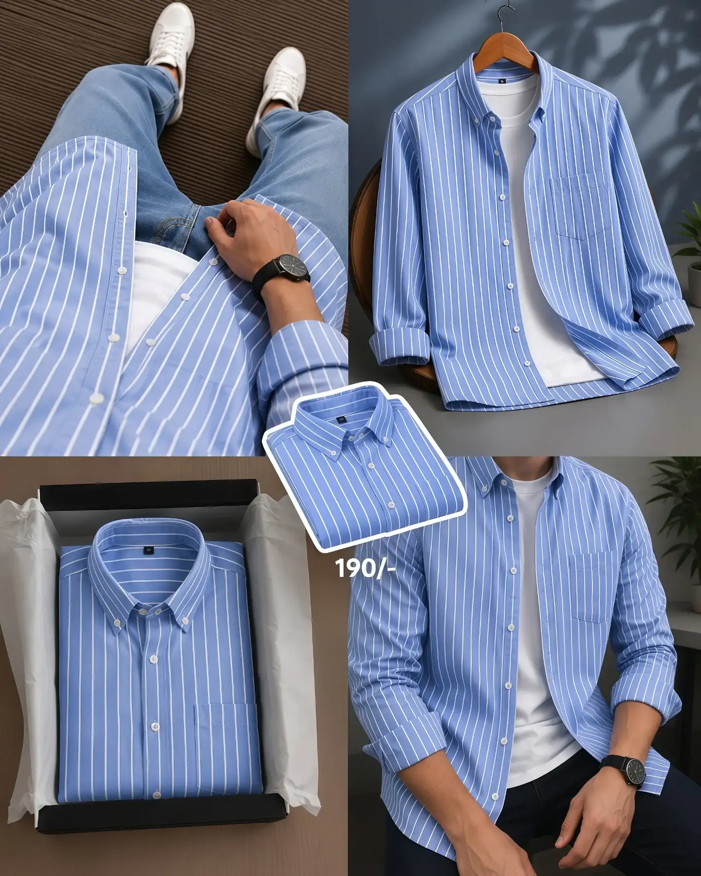 Men’s Ribbed Polo & Casual Shirt Combo | Premium Half Sleeve Summer T-Shirts for Men | Trendy Casual Wear - Image 3